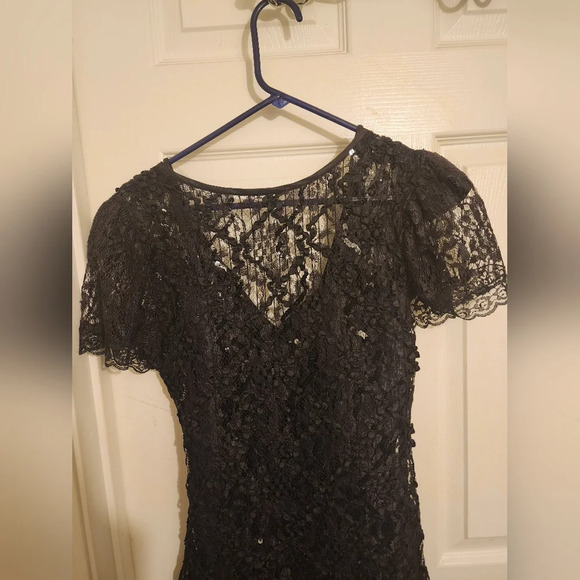 Vintage Shuet Young for HW Collections Lace & Sequin Dress, Sz 4 - Picture 4 of 7